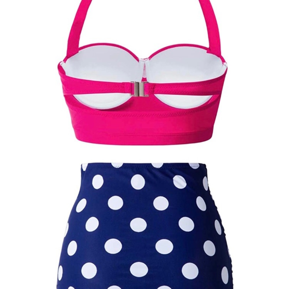 50s retro polka dot high waist Bikini swimsuit M - Picture 3 of 7
